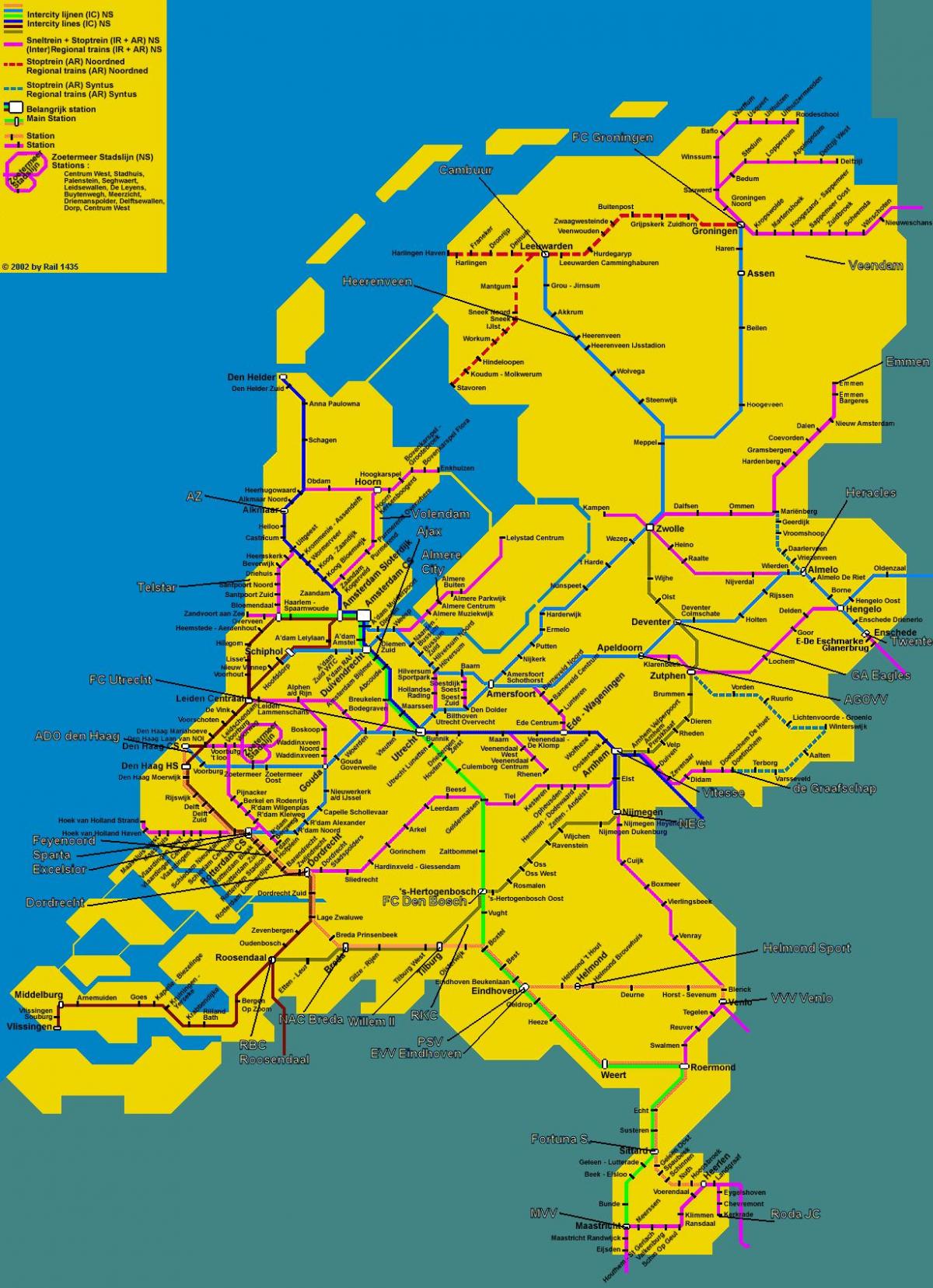 воз карта Холандији