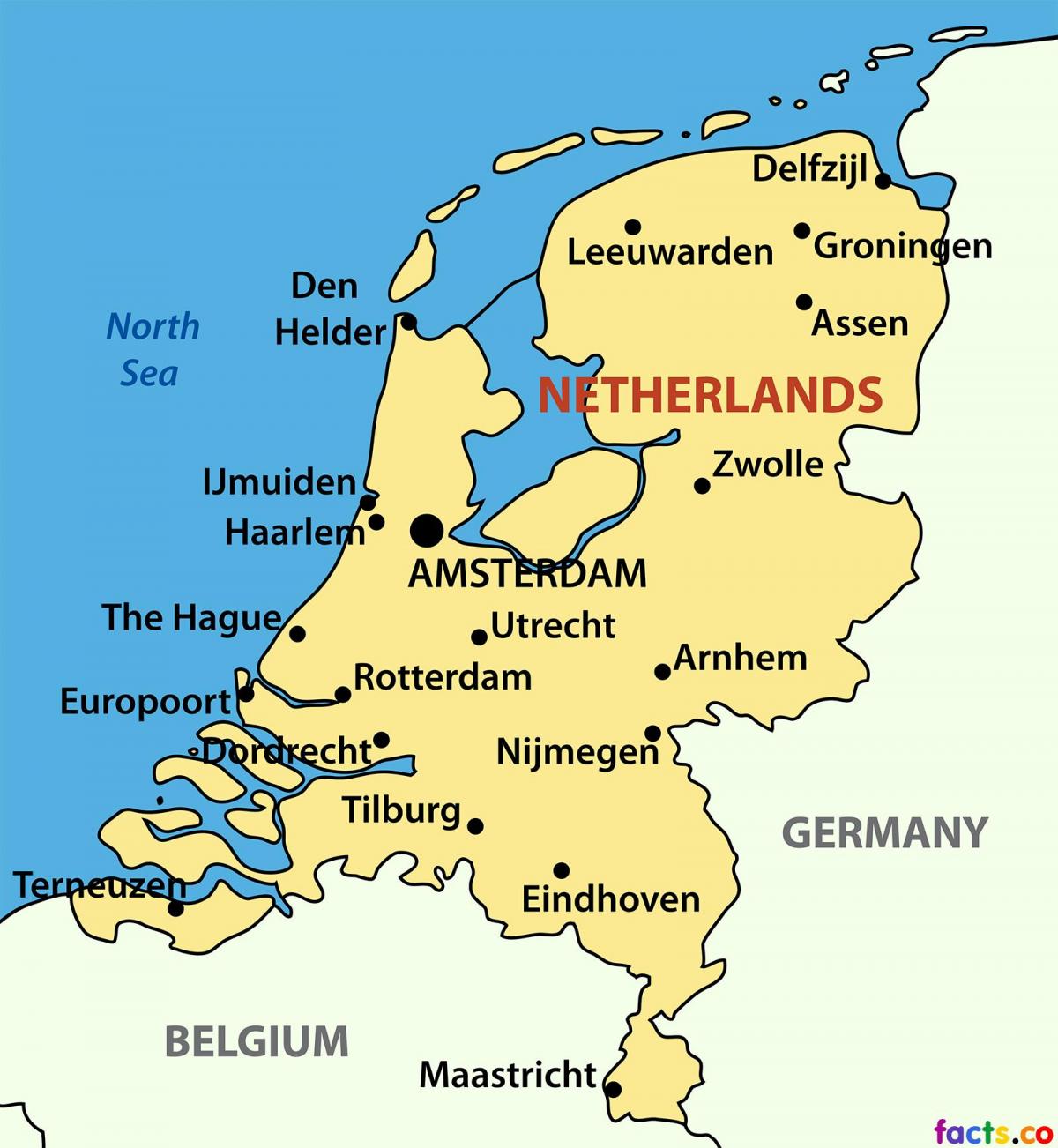 карта Холандије градовима