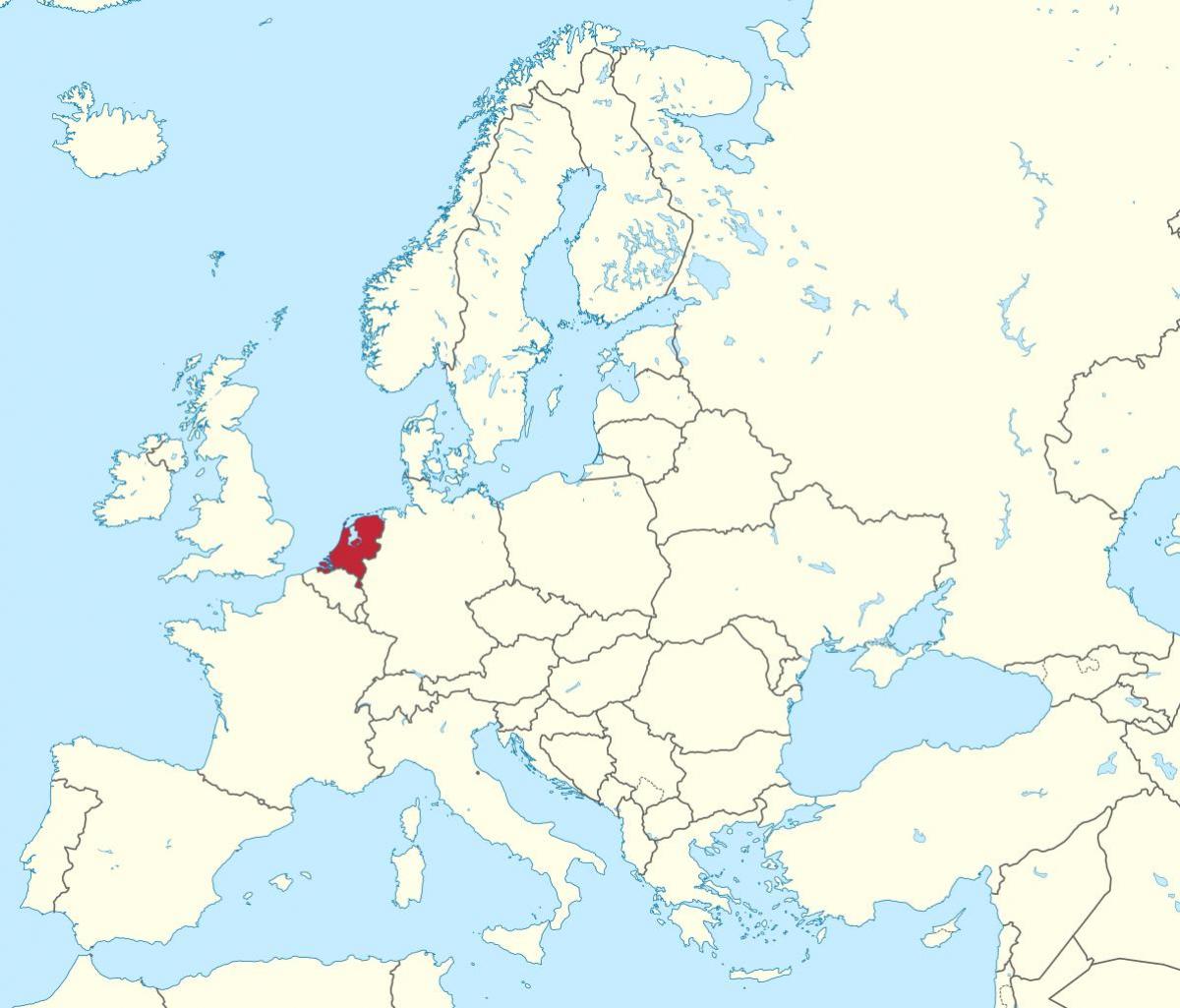 Холандија на мапи Европе
