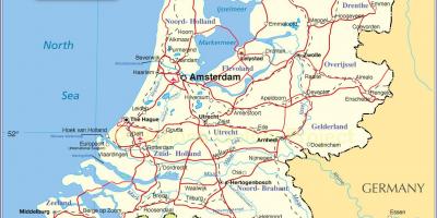 Карта Холандији и суседним земљама