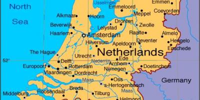 Карта Холандије са градовима